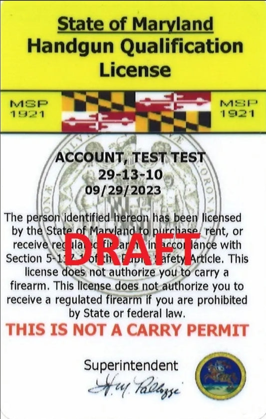 Maryland Handgun Qualification License (HQL)